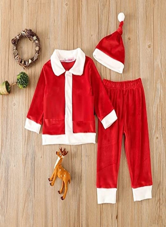 OSMOSIS Velvet Fabric made Santa Claus Dress Costume for Baby Boys Girls Kids (6 Months- 1 Year) For Christmas/New Year (Deluxe Series) - Image 4